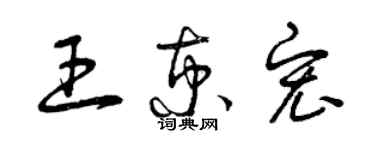 曾慶福王京宏草書個性簽名怎么寫