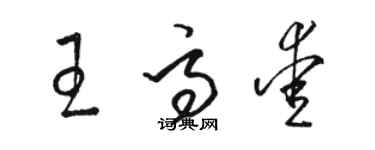 駱恆光王高愛草書個性簽名怎么寫