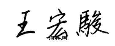 王正良王宏駿行書個性簽名怎么寫