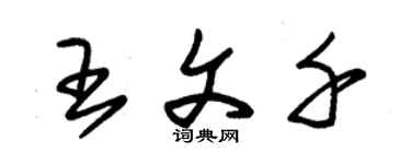 朱錫榮王文千草書個性簽名怎么寫