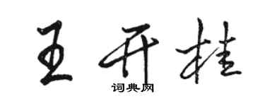 駱恆光王開桂行書個性簽名怎么寫