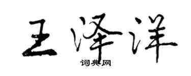 曾慶福王澤洋行書個性簽名怎么寫