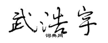 曾慶福武浩宇行書個性簽名怎么寫