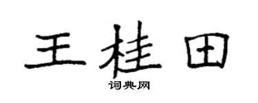 袁強王桂田楷書個性簽名怎么寫
