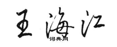 駱恆光王海江行書個性簽名怎么寫