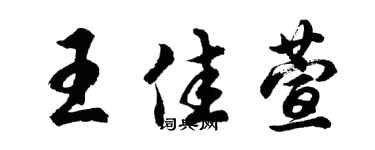 胡問遂王佳萱行書個性簽名怎么寫