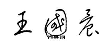 梁錦英王國晨草書個性簽名怎么寫