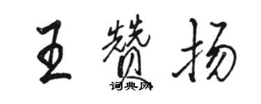 駱恆光王讚揚行書個性簽名怎么寫