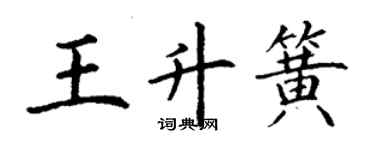 丁謙王升簧楷書個性簽名怎么寫
