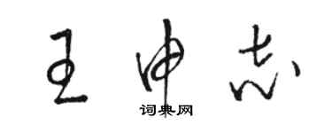 駱恆光王申志草書個性簽名怎么寫