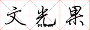 荊霄鵬文光果行書怎么寫