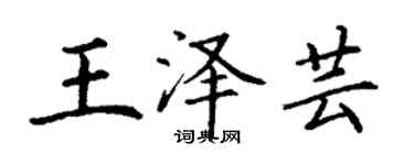 丁謙王澤芸楷書個性簽名怎么寫