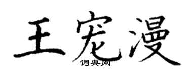 丁謙王寵漫楷書個性簽名怎么寫