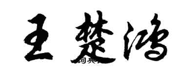 胡問遂王楚鴻行書個性簽名怎么寫