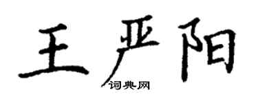 丁謙王嚴陽楷書個性簽名怎么寫