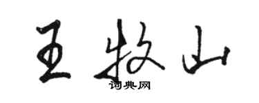 駱恆光王牧山行書個性簽名怎么寫