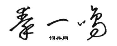 駱恆光秦一鳴草書個性簽名怎么寫