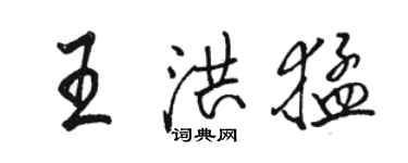 駱恆光王洪猛行書個性簽名怎么寫