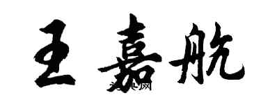 胡問遂王嘉航行書個性簽名怎么寫