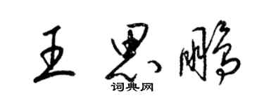 梁錦英王思鵬草書個性簽名怎么寫