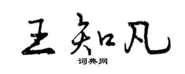 曾慶福王知凡行書個性簽名怎么寫