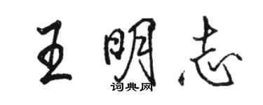 駱恆光王明志行書個性簽名怎么寫
