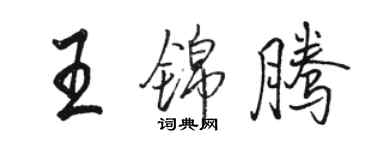 駱恆光王錦騰行書個性簽名怎么寫