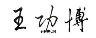 駱恆光王功博行書個性簽名怎么寫