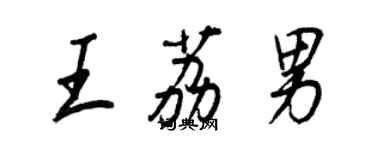 王正良王荔男行書個性簽名怎么寫