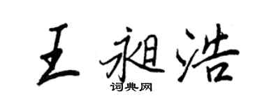 王正良王昶浩行書個性簽名怎么寫