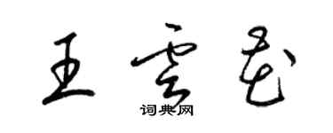 梁錦英王雲花草書個性簽名怎么寫