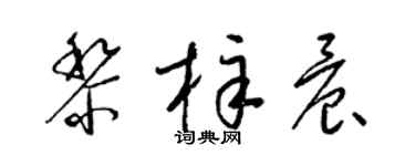 梁錦英黎梓晨草書個性簽名怎么寫