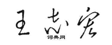 駱恆光王志宏草書個性簽名怎么寫