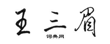 駱恆光王三眉行書個性簽名怎么寫