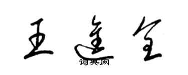 梁錦英王進全草書個性簽名怎么寫