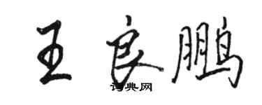 駱恆光王良鵬行書個性簽名怎么寫