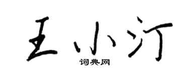 王正良王小汀行書個性簽名怎么寫