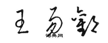 駱恆光王易歡草書個性簽名怎么寫