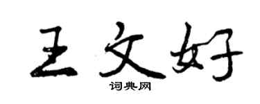 曾慶福王文好行書個性簽名怎么寫