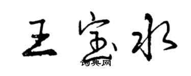 曾慶福王寶水行書個性簽名怎么寫