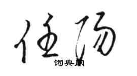 駱恆光任陽草書個性簽名怎么寫