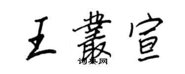 王正良王叢宣行書個性簽名怎么寫