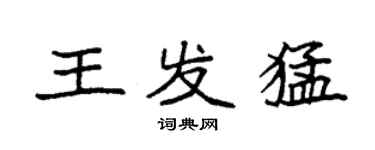 袁強王發猛楷書個性簽名怎么寫