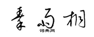 梁錦英秦雨桐草書個性簽名怎么寫