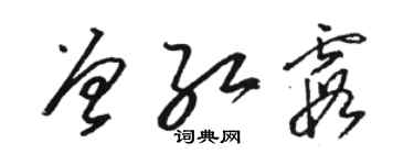 駱恆光曾紅霞草書個性簽名怎么寫