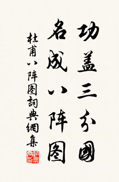 杜甫功蓋三分國,名成八陣圖。書法作品欣賞