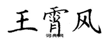 丁謙王霄風楷書個性簽名怎么寫
