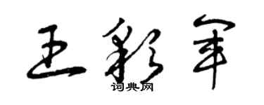 曾慶福王彩軍草書個性簽名怎么寫