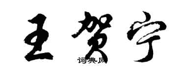 胡問遂王賀寧行書個性簽名怎么寫