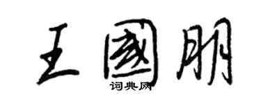 王正良王國朋行書個性簽名怎么寫
